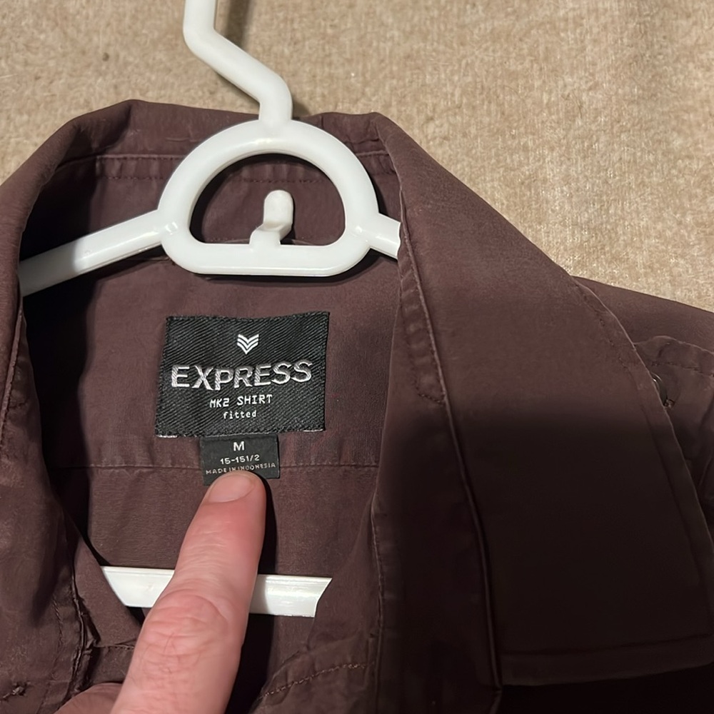 Express Men’s Mk2 Fitted Button Down Size M Milit… - image 2